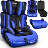 KIDUKU® Autostoel 9-36 kg (1-12 jaar) – Kinderzitje ECE R129/03, Groep 1/2/3 Autokinderstoel Kinderautostoel (Noir/Blauw)
