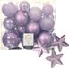 Kaemingk B.V. Boules de Noël et ornements d'étoiles - set 32x pièces - plastique - lilas violet