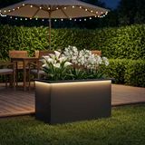 vidaXL Plantenbak met led Zwart 40 x 80 x 40 cm Staal