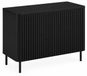 3xE living Armoire de salle de bain, 80 cm de large, noir, avec portes noires, pieds noirs