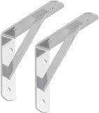 Sotech set van 2 Plankdragers (150 x 125 x 30 mm, gegalvaniseerd, poedercoating), Plankdrager met dwarsbalk voor stabilisatie.