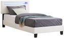 IDIMEX Gestoffeerd bed BENITO 90x200 cm, led-verlichting, wit kunstleer