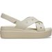 Crocs Dames Brooklyn 4U Cross Strap Sandaal Wedge, Frappé, 9 UK, Frappé, 42/43 EU