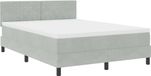 vidaXL Lit boxspring avec matelas Gris clair 140 x 200 cm Velours