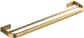 Flybath Wandmontage, 57 cm / 22,44 inch, Geborsteld brons, dubbele handdoekhouder van messing