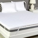 Amazon Basics Matrastopper, comfortschuim, 160 x 200 cm, 6 cm hoogte, topper met wasbare overtrek, wit