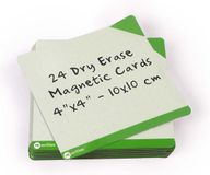 REWRITIES Notes - 24 groene Dry Erase magneetkaarten 10 x 10 cm