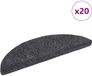vidaXL - Trapmatten - Zelfklevend - 20 stuks - 56x17x3 cm - Donkergrijs - Halfrond