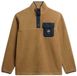 Superdry Fuji-fleecetrui met halve drukknoopsluiting Heren Pecan Brown XL