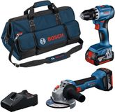 Bosch Professional 18V Toolkit - Combiset - GWS 18V-8 + GSR 18V-45 + 2x GBA 18V 4.0 Ah + GAL 18V-40 lader