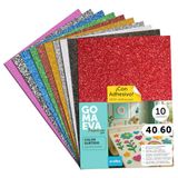 Bladeren m-office Bladeren van kleurrijk EVA-rubber met glitter, crèple-rubber voor scrapbooking, school, creatieve kaarten, knutselen, podiumcake, school of kunstenaar 40 x 60 cm m-office (stickerassortiment, 10 stuks
