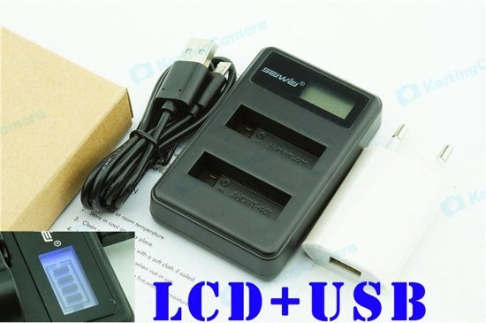 - LCD usb Oplader voor GoPro dubbele accu AHDBT-501 Hero 5