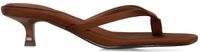 Sacha - Dames - Bruine satijnen slippers met hak - Maat 41