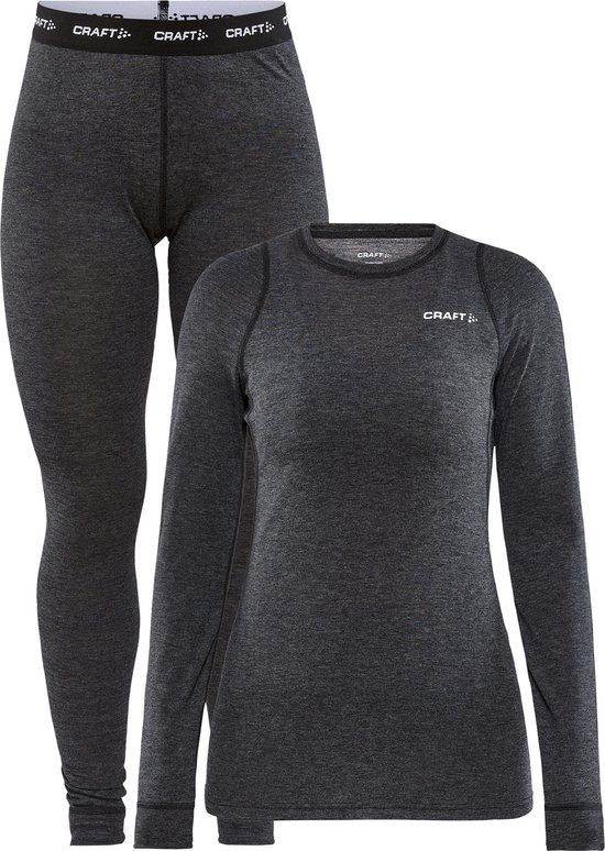 Craft Core Wool Merino Set Thermoshirt Dames - Maat M - Zwart