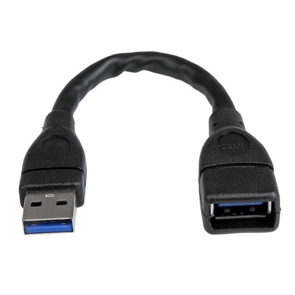 StarTech.com USB 3.0 A naar A verlengkabel - 15cm - Zwart