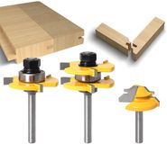 Merkloos / Sans marque Allecto - Houtfreeset T-Schakel, Groeffrees, Verticale Houtbewerking, Duurzaam Dicarbon Staal, Voor Kant-en-Klaar Houtwerk