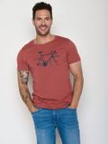 Greenbomb Guide Bike T-shirt Homme Coton Biologique Sunset Red
