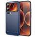 Xiaomi Étui Xiaomi 17 Pro Max en TPU Brossé - Fibre de Carbone - Bleu