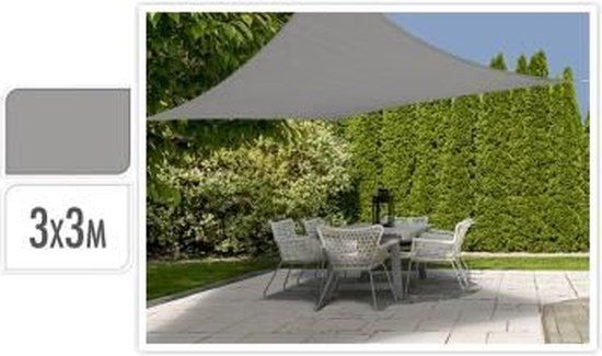 Koopman Schaduwdoek - Vierkant - 3m x 3m - Grijs