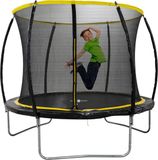 Dunlop Trampoline 6FT – Kindertrampoline – Trampoline Met Veiligheidsnet 200 cm– Veilige Kinder Trampoline Voor Buitenspeelgoed – Duurzame Trampolines Zwart/Geel