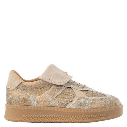 Babouche Ira-97 leren sneakers met ponyhair goud