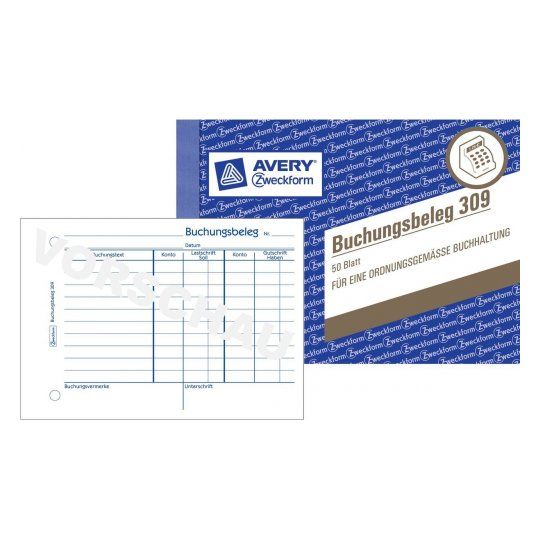 Avery 309 - Zakelijke registers - wit, blauw