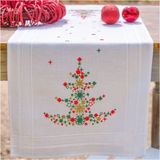 VERVACO Borduurpakket Voorbedrukt Tafelloper Borduurwerk Kit KERSTBOOM Borduurwerk Set 40 x 100 cm Tafeldecoratie Kerst Handwerken Pakket Knutselen voor Volwassenen Hobby Materiaal Creatief Cadeau