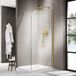 FortiFura Galeria Inloopdouche - 110x200cm - afgeronde glaswand - rechts - ribbel - glas - wandarm - PVD - geborsteld messing (goud)