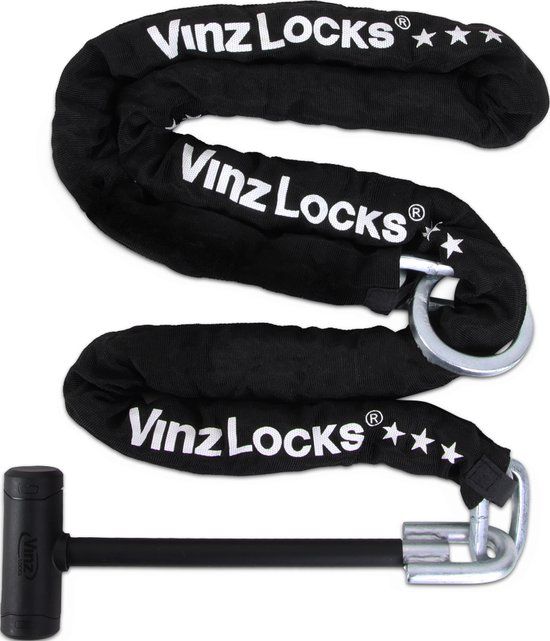 VINZ Ophir SCM Kettingslot - 300cm - Zwart - Gehard staal - 7.80 kg