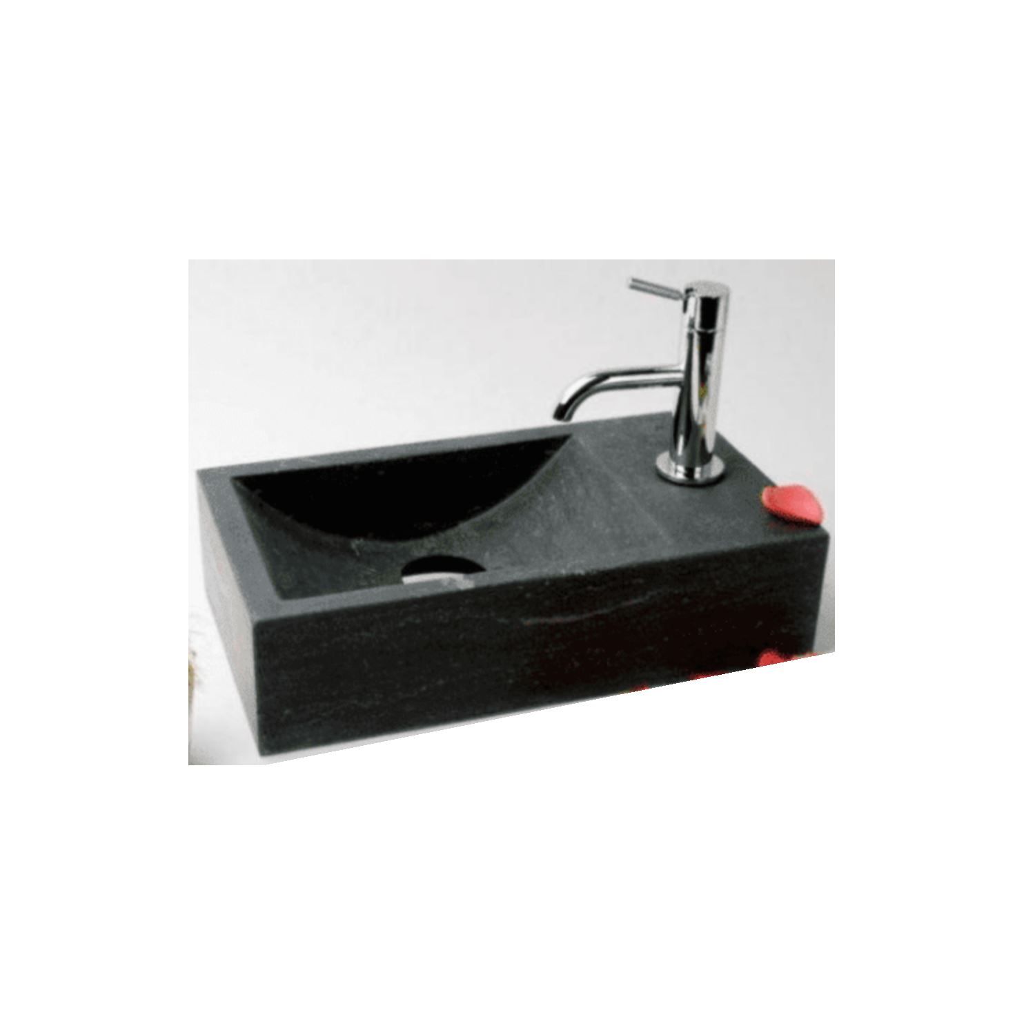 Sanilux Fonteinpack recto hardsteen rechts 40x22x10 cm (keuze uit 18 kranen)