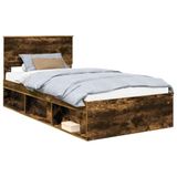 vidaXL Bedframe Rook Eiken 100 x 200 cm Massief grenenhout