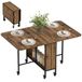HOMCOM Opvouwbare eettafel op wielen, keukentafel voor 6 personen met 2 kleppen en geïntegreerd rek, voor kleine ruimtes, eetkamer, 130 x 80 x 74 cm, bruin
