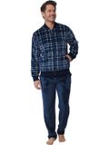 Pastunette - Fleece huispak - Geruit - Blauw - Maat M