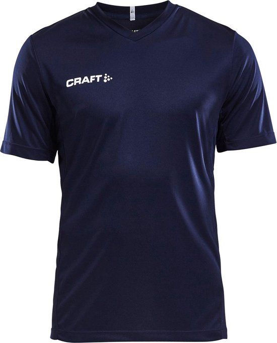 Craft Squad Jersey Solid SS Shirt Heren - Maat L - Blauw/Wit