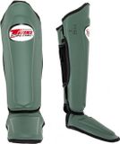 Twins Special SGL-7 Scheenbeschermers MILITAIRY GREEN – Muay Thai & Kickboksen – Maat L