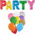Folat Bv Lettres de fête d'anniversaire ballons en aluminium PARTY et 100x ballons en latex