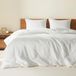 Comfort Spaces Witte queensize dekbedset - 3-delige ademende geweven wafelgebreide dekbedsets, moderne boerderij boho dekbed en shams, microvezel queensize bedset, voor het hele seizoen