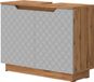 Vicco Lotta Wastafelonderkast – 79.6 x 62.1 cm met 2 deuren Eiken/grijs met tegelstructuur