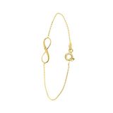 Lucardi Dames Armband met hanger Infinity - 9 karaat - Armband - Cadeau - 19 cm - Geelgoud