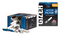 Gizeh Active Tip Actieve Koolstoffilter met Keramische Cap 34 Filter, Zilver, smal