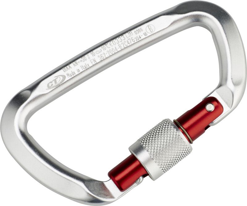 Climbing Technology D-Shape SG Karabijnhaak - silver/reed gate