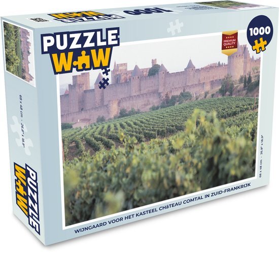 MuchoWow Puzzel Carcassonne - Wijn - Kasteel - Legpuzzel - Puzzel 1000 stukjes volwassenen