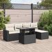 Maison Exclusive - Ensemble de meubles de jardin 6 pièces avec canapé et coussins, noir, en polyrotin