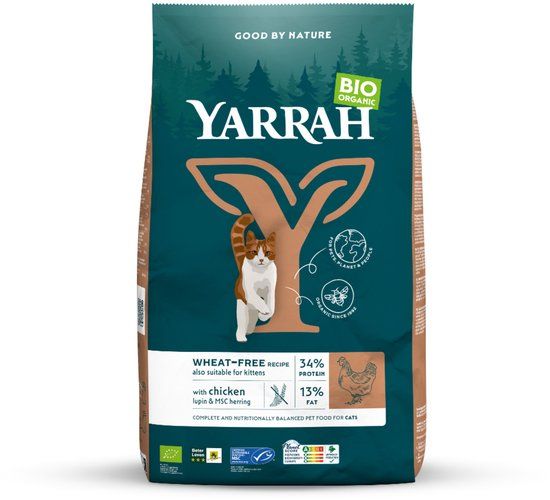 Yarrah Bio Kattenvoer Graanvrij Kip - Vis 2,4 kg