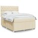 Maison Exclusive - Boxspringbed avec matelas, couleur crème, 140x190 cm, rembourré