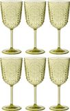 J-Line Wijnglas - Kunststof - Groen - Doos van 6