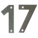 AMIG Huisnummer 17 - massief Inox RVS - 10cm - incl. bijpassende schroeven - argent