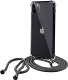 Merkloos ShieldCase Shock hoesje met zwart koord geschikt voor Apple iPhone 12 / 12 Pro - Transparant