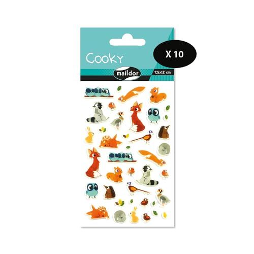Maildor 3D Cooky Stickers - Bosdieren - 40 Stickers - 10 stuks
