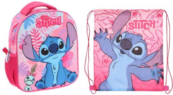 Lilo & Stitch Tassenset Roze - Rugzak en Gymtas